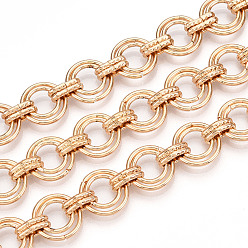 Light Gold Железные цепи с круглыми звеньями, несварные, с катушкой, золотой свет, 12x1 мм, около 32.81 футов (10 м) / рулон