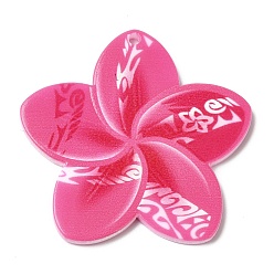 Камелия Непрозрачные акриловые подвески, цветок, камелия, 38x39x2.5 мм, отверстие : 1.6 мм