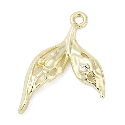 Золотой Сплава с стразами подвески, стойки покрытие, без кадмия, без никеля и без свинца, форма хвоста, золотые, 23.5x17x2.5 мм, отверстие : 1.6 мм