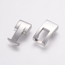 Stainless Steel Color 304 Stainless Steel Snap Lock Clasps, Smooth Surface, Stainless Steel Color, 34.5x12x5mm, Hole: 3x10mm