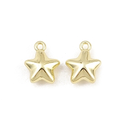 Golden Alloy Charms, Star Charms, Rack Plating, Golden, 12.5x10x5.5mm, Hole: 1.4mm