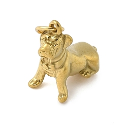 Собака 304 подвески из нержавеющей стали, с целью перехода в кольце, золотые, собака, 18x19x9.5 мм, отверстие : 4.3 мм