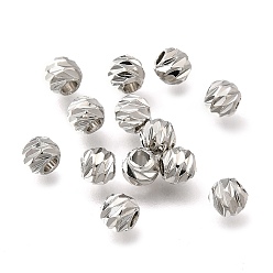 Платинированный Латунные бусины, долговечный, спираль круглый, без никеля , Реальная платина, 4.5 мм, отверстие : 2 мм