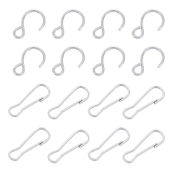 Stainless Steel Color 304 Stainless Steel Quick Link Connectors & Hook and S Hook Clasps, Stainless Steel Color, 100pcs/box