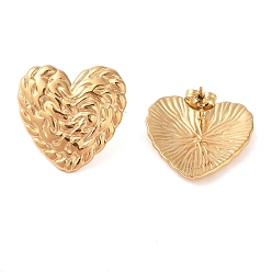 Золотой Ионное покрытие (ip) 304 серьги-гвоздики из нержавеющей стали для женщин, сердце с пазом, золотые, 22x22 мм