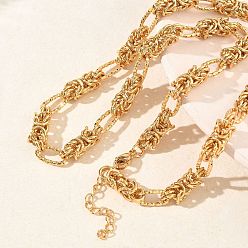 Золотой 6мм 304 Византийская цепочка из нержавеющей стали для женщин, ионное покрытие (ip), золотые, 17.32 дюйм (44 см)