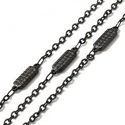 Electrophoresis Black 304 цепи прямоугольные звенья нержавеющие, с катушкой, пайки, ионное покрытие (ip), электрофорез черный, 14x4x1.5 мм, 2.5x2x0.3 мм, около 32.81 футов (10 м) / рулон