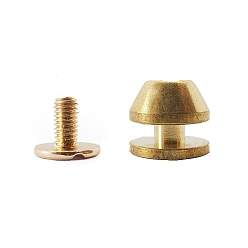 Без Покрытия Латунная ретро-пряжка с заклепками и плоской головкой, сырой (без покрытия), 11x10 мм