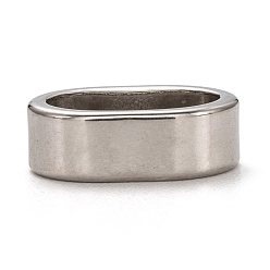 Stainless Steel Color Non-Tarnish 201 Stainless Steel Slide Charms/Slider Beads, for Leather Cord Bracelets Making, Oval, Stainless Steel Color, 15x5x9.5mm, Hole: 12x6.5mm