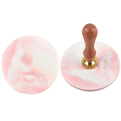 Pink Фарфоровые восковые коврики с мраморным узором, плоско-круглые, розовые, 95x7 мм
