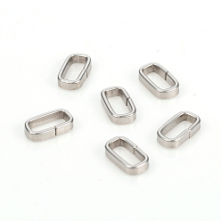 Нержавеющая Сталь Цвет Не тускнеют 304 быстроразъемные соединения из нержавеющей стали, связывающий кольца, закрыты, но распаян, прямоугольные, цвет нержавеющей стали, 8.8x4.8x2 мм, внутренний диаметр: 7x3 мм