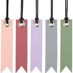 (52) Непрозрачная лаванда 10 шт 5 цвета кожаные закладки, с кисточкой и железными люверсами, прямоугольные, разноцветные, 193~195 мм, 2 шт / цвет