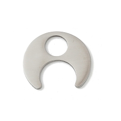 Нержавеющая Сталь Цвет 304 подвески из нержавеющей стали, двойной рог / подвеска в виде полумесяца, лазерная резка, анти-тускнение, цвет нержавеющей стали, 19.5x17x1 мм, отверстие : 6 мм