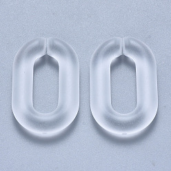 Clear Transparent Acrylic Linking Rings, Quick Link Connectors, for Cable Chains Making, Frosted, Oval, Clear, 31x19.5x5.5mm, Inner Diameter: 19.5x7.5mm