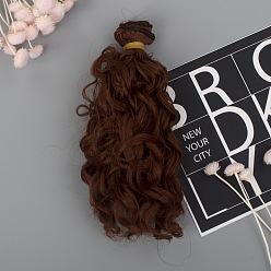 Седло Коричневый Высокотемпературное волокно, длинная лапша быстрого приготовления, вьющаяся прическа, кукла, парик, волосы, аксессуары для рукоделия девушки bjd, седло коричневый, 150 мм