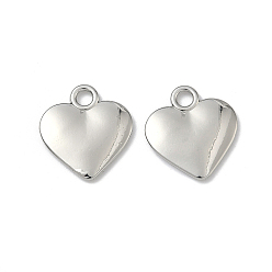 Платина Подвески из сплава , сердце прелести, стойки покрытие, без кадмия и без свинца, платина, 20x19x2 мм, отверстие : 3 мм