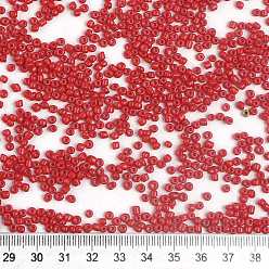 Red Baking Paint Glass Seed Beads, Red, 8/0, 3mm, Hole: 1mm, about 10000pcs/bag