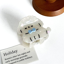 Белый Дым Заколки для волос с когтями из ацетата целлюлозы (смола), собака, серый, 52x45x43 мм