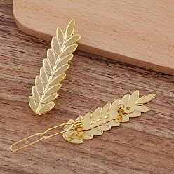 Golden Iron Leaf Hair Pin, Ponytail Holder Statement, Hair Accessories for Women, Golden, 50x13mm