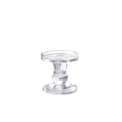 Clear Glass Roman Pillar Candle Holders, for Home Decorations, Clear, 80x85mm