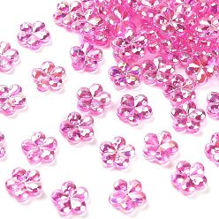 Фуксиновый Прозрачные акриловые бусины, слива, AB Цвет покрытия, красно-фиолетовые, 13.5x14.5x4.5 мм, отверстие : 1.8 мм, Около 1111 шт / 500 г