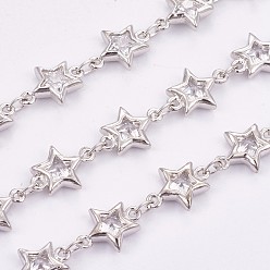 Платина Кубические циркониевые бисероплетения, пайки, с латунной фурнитурой , долговечный, звезда, платина, 12x9x3 мм