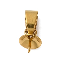 Золотой 304 кулоны булавки жемчужные колышки стаканчики нержавеющие, за половину пробурено бисера, золотые, 13 мм, Кулон : 8x6 мм, отверстие : 5x3.5 мм, штифты : 0.7 мм