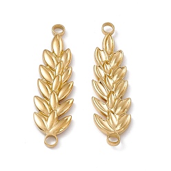 Настоящее золото 18K Ионное покрытие (ip) 304 подвески из нержавеющей стали, ссылки на рисовые уши, реальный 18 k позолоченный, 38x11x2.5 мм, отверстие : 2.5 мм