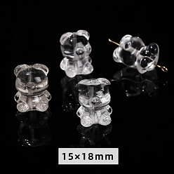 Медведь Резные бусины из натурального кварцевого кристалла, ювелирные аксессуары своими руками, медведь, 18x15 мм