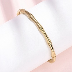 Золотой 304 из нержавеющей стали манжеты браслеты, бамбуковые браслеты для женщин, ионное покрытие (ip), золотые, 1/4 дюйм (0.5 см), внутренний диаметр: 2-3/8 дюйм (6 см)