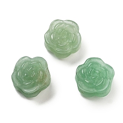 Зеленый Авантюрин Естественный зеленый бисер авантюрин, цветок, 13.5~16x13~16x7.5~9.5 мм, отверстие : 1.6 мм