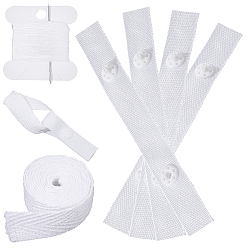 Белый Полиэстер и помпон съемный чехол для пододеяльника угловые застежки пуговицы ремешки, белые, 570x10x0.6 мм