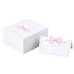 Ярко-Розовый 150 шт. прямоугольные бумажные карточки для рассадки на стол, для украшения свадебного банкета, Bowknot шаблон, ярко-розовый, 100x90x0.2 мм