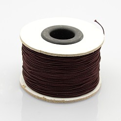 Coconut Brown Elastic Round Jewelry Beading Cords Nylon Threads, Coconut Brown, 1.2mm, about 50yards/roll(150 feet/roll)