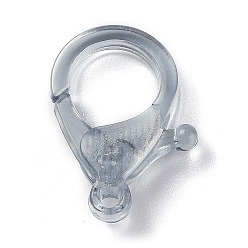 Light Grey Transparent Plastic Lobster CLaw Clasps, Light Grey, 26x19x6mm, Hole: 2mm