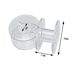 Прозрачный Пластиковые шпульки, держатели швейных ниток, для швейных инструментов, прозрачные, 20x11 мм, 10 шт / комплект