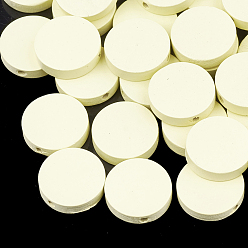 Бежевый Бусины из натуральной груши, окрашенные, плоско-круглые, бежевые, 15x4 мм, отверстие : 1.8 мм