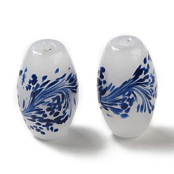 Королевский синий Бусины лэмпворк , баррель, королевский синий, 24.5x14.5 мм, отверстие : 1.6 мм