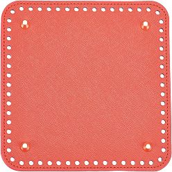Красный Дно сумки из искусственной кожи, для вязания сумки, женские сумки ручной работы поделки аксессуары, красные, 180x180x9 мм, отверстие : 5 мм