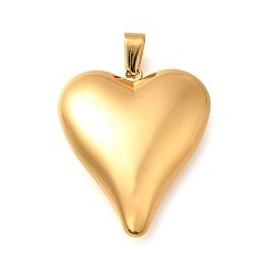 Золотой 304 подвески из нержавеющей стали, шарма сердца, золотые, 27x23x9 мм, отверстие : 6x3 мм