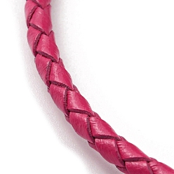 Cereza Pulseras de cuero trenzado del cordón, pulsera ajustable, cereza, diámetro interior: 5/8~2-7/8 pulgada (1.5~7.3 cm)