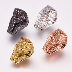 (52) Непрозрачная лаванда Латунные микро проложить кубического циркония бусы, Indian Head, разноцветные, 15x11x10 мм, отверстие : 2 мм