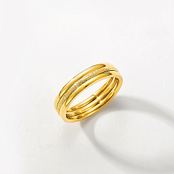 Золотой 201 Наборы перстней из нержавеющей стали, штабелируемые кольца, золотые, размер США 7 (17.3 мм)