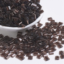 (TL135) Transparent Root Beer MIYUKI TILA Beads, Japanese Seed Beads, 2-Hole, (TL135) Transparent Root Beer, 5x5x1.9mm, Hole: 0.8mm, about 5900pcs/500g