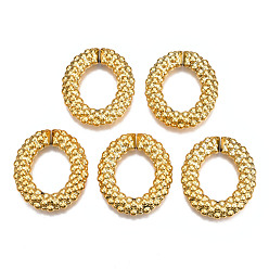 Golden Electroplated CCB Plastic Linking Rings, Quick Link Connectors, for Jewelry Chain Making, Oval Ring, Golden, 44x38x8.5mm, Inner Diameter: 20.5x26.5mm