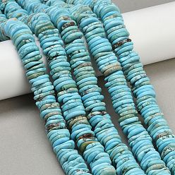 Магнезит Крашеные нити из натурального магнезита, диск, 13.5~14x11~12x2.5~3 мм, отверстие : 1.2 мм, около 156 шт / нитка, 15.75'' (40 см)