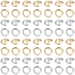 Золотой & Серебряный 100шт. 2 цвета латунные застежки-крутилки, кольцо, золотой и серебряный, 5.5x1 мм, отверстие : 3 мм, 50 шт / цвет