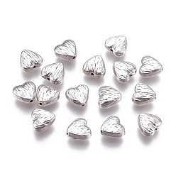 Античное Серебро Тибетский стиль сплава сердца резные полосы бусы, без кадмия, без никеля и без свинца, античное серебро, 8x8x4 мм, Отверстие : 1.5 мм , около 1260 шт / 1000 г