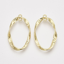 Light Gold Pendentifs en alliage 2-loop link, ovale, or et de lumière, 39x23x3mm, Trou: 1.8mm