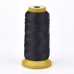 Black Polyester Thread, for Custom Woven Jewelry Making, Black, 0.2mm, about 1000m/roll